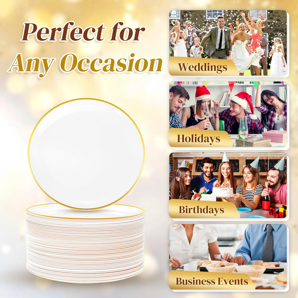 Festiva Disposable Dessert Plates with Forks

