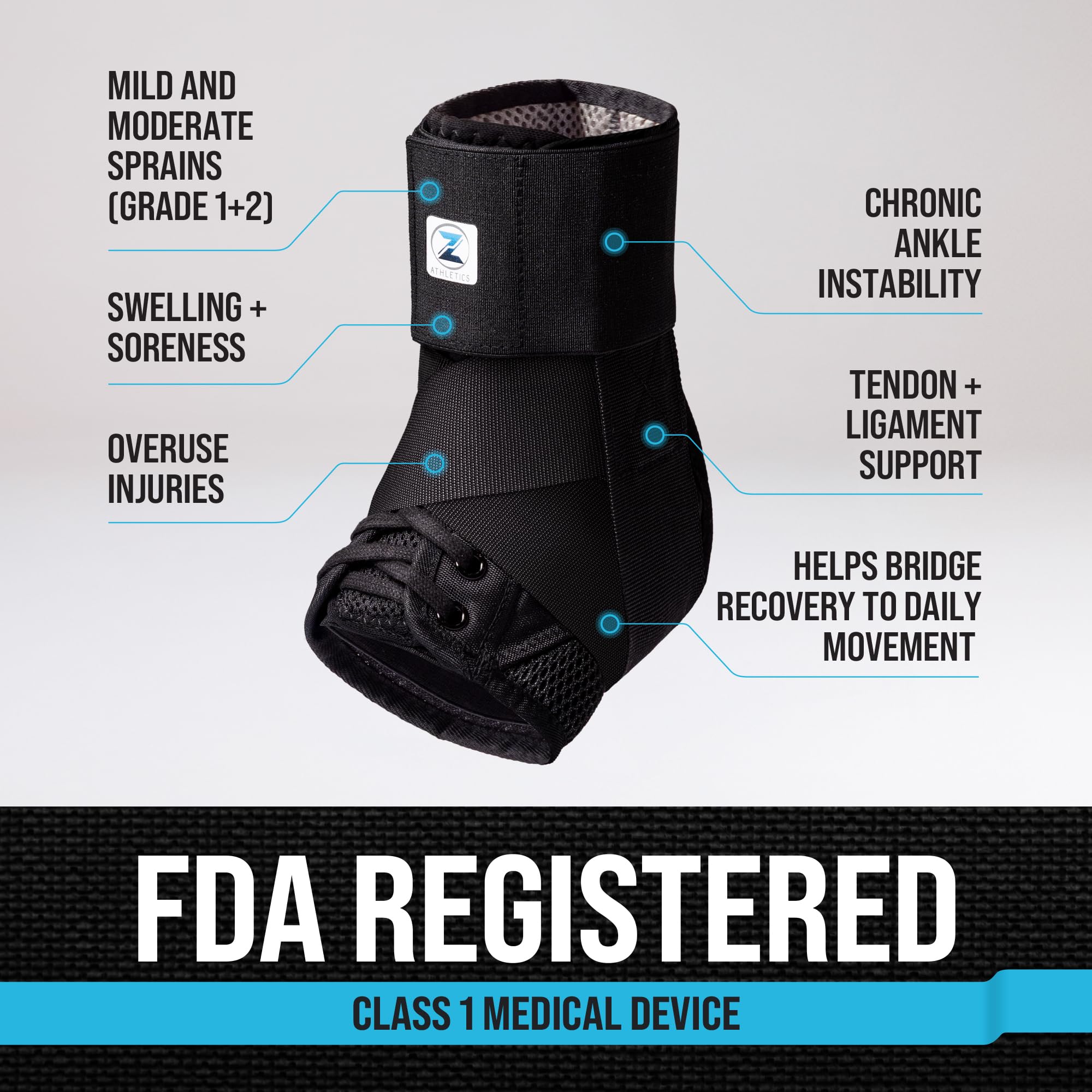 Ankle Brace Lace-Up Adjustable Support for Sprains

