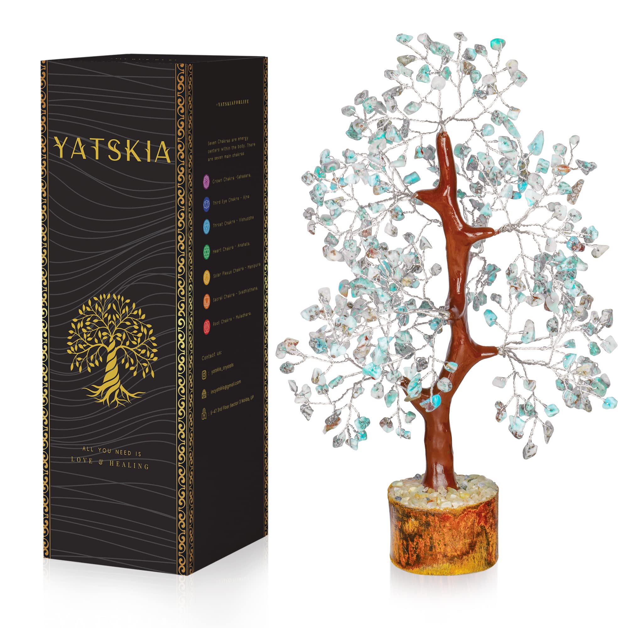 YATSKIA Crystal Tree Sculpture with Natural Crystals