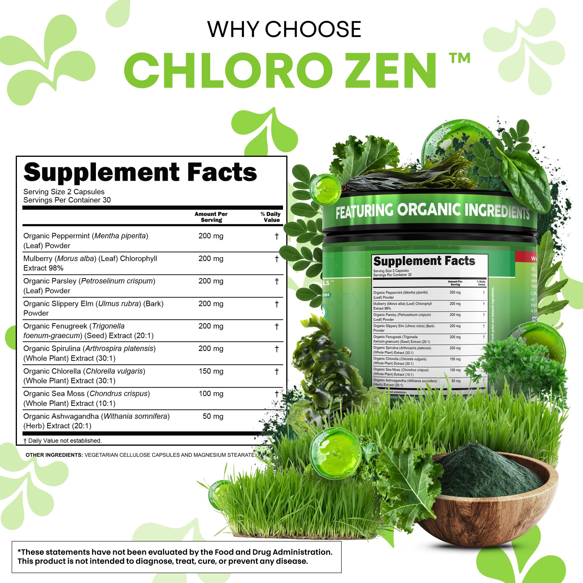 Clean Nutra Chlorophyll Capsules for Detox & Freshness

