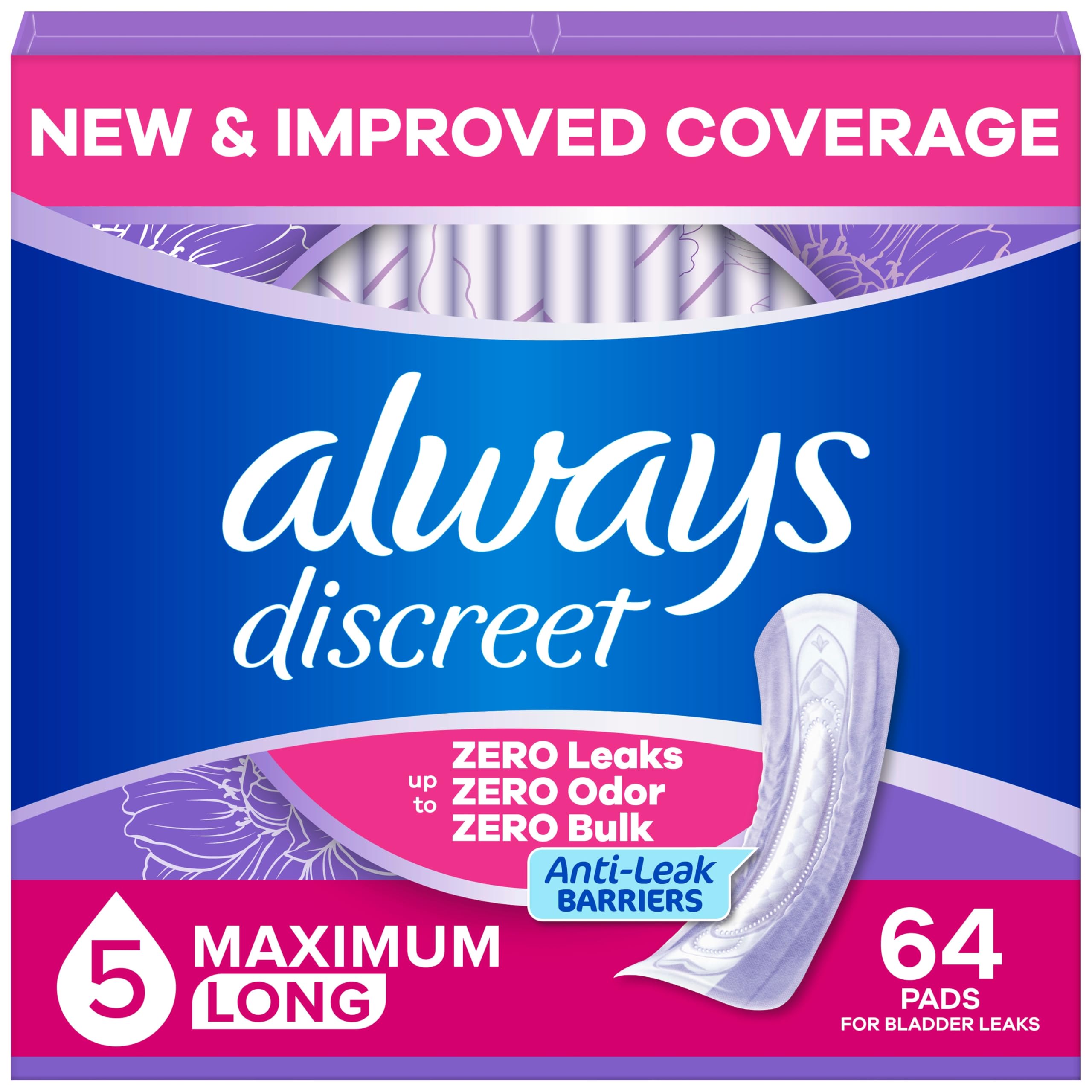 Always Discreet Women's Incontinence Pads - Heavy Absorbency

