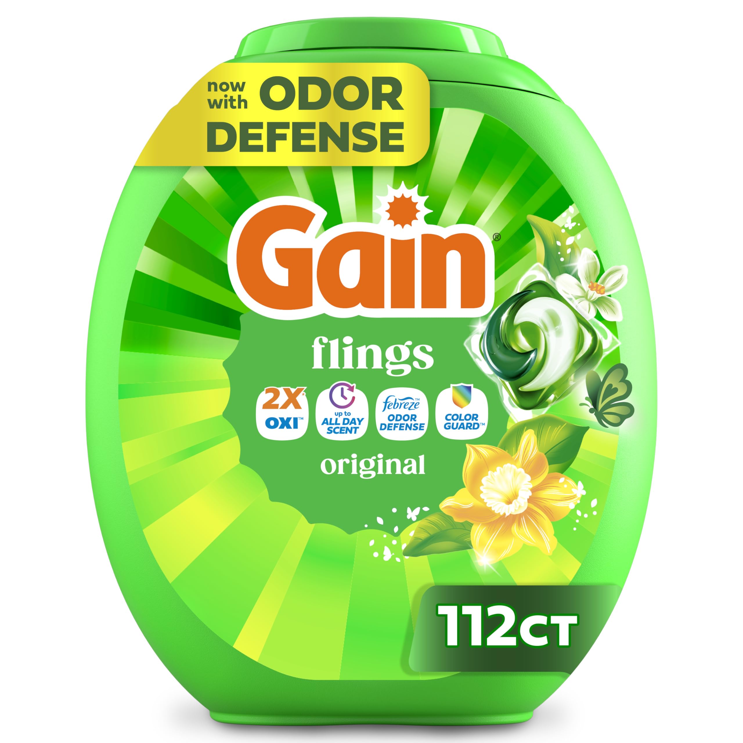 Gain Flings Liquid Laundry Pacs | Odor Defense

