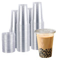 Clear Plastic Cups by TashiBox with Flat Lids