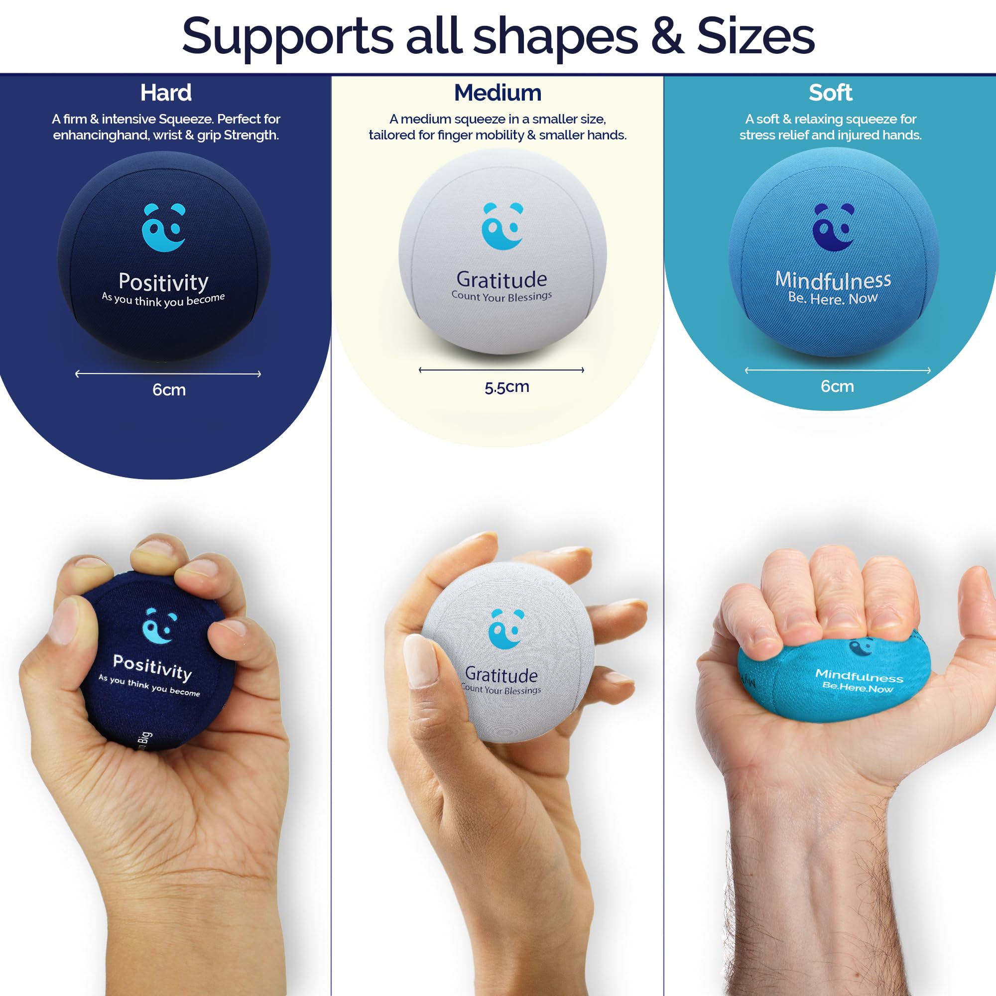 MindPanda Stress Balls for Adults | Grip Therapy

