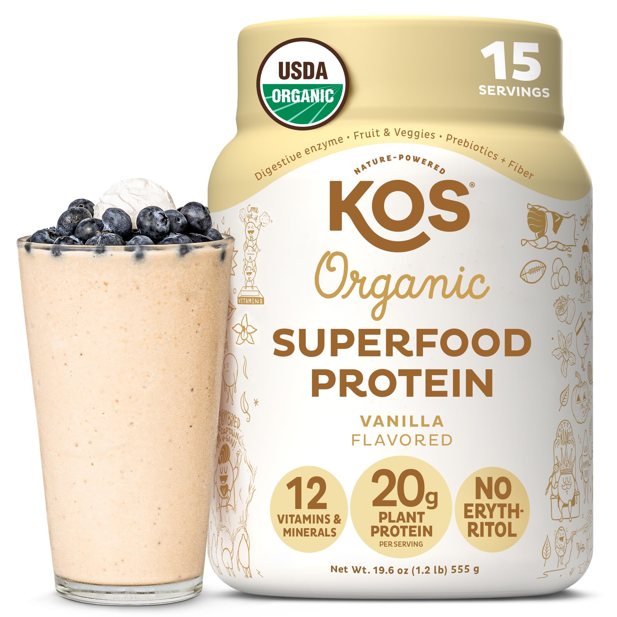 KOS Plant-Based Vegan Protein Powder - Pea Protein Blend