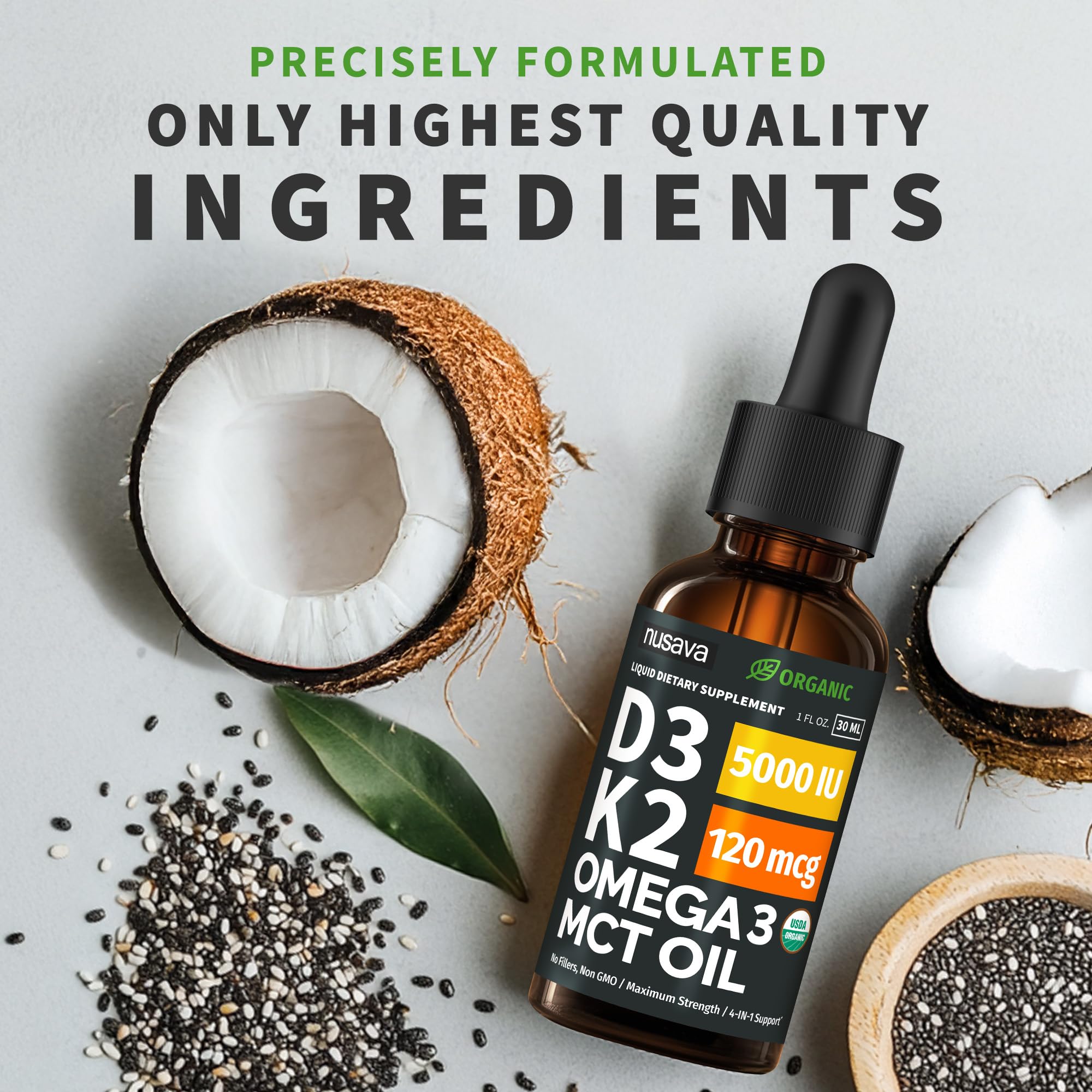 Vitamin D3 K2 Liquid Drops with Omega-3

