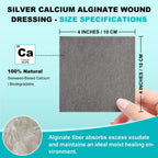 Ag Silver Calcium Alginate Wound Dressing 4x4 - Nonstick

