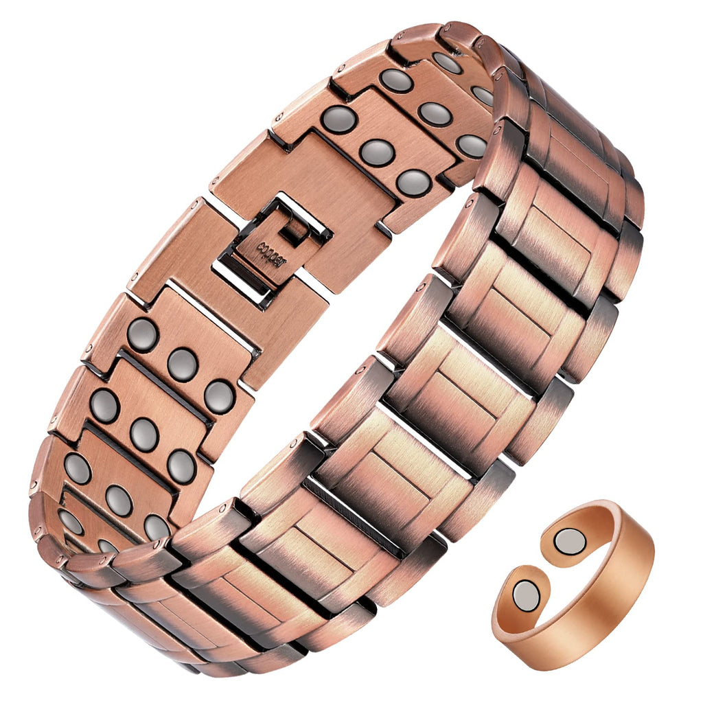 Feraco Magnetic Bracelet for Men, 3-Row Neodymium Magnets