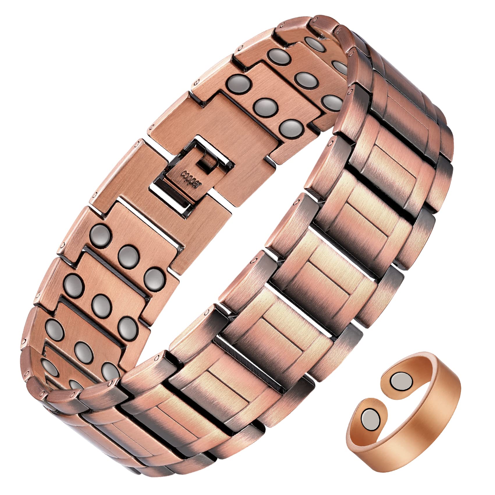 Feraco Magnetic Bracelet for Men, 3-Row Neodymium Magnets