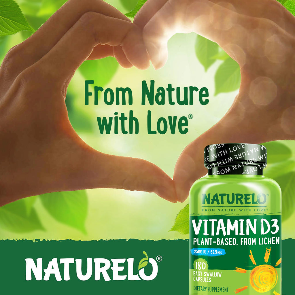 NATURELO Vitamin D3 2500 IU from Lichen for Immunity

