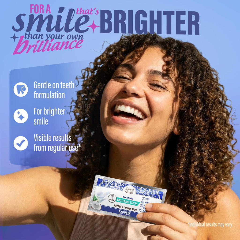 GuruNanda Teeth Whitening Strips Kit - At-Home Whitening

