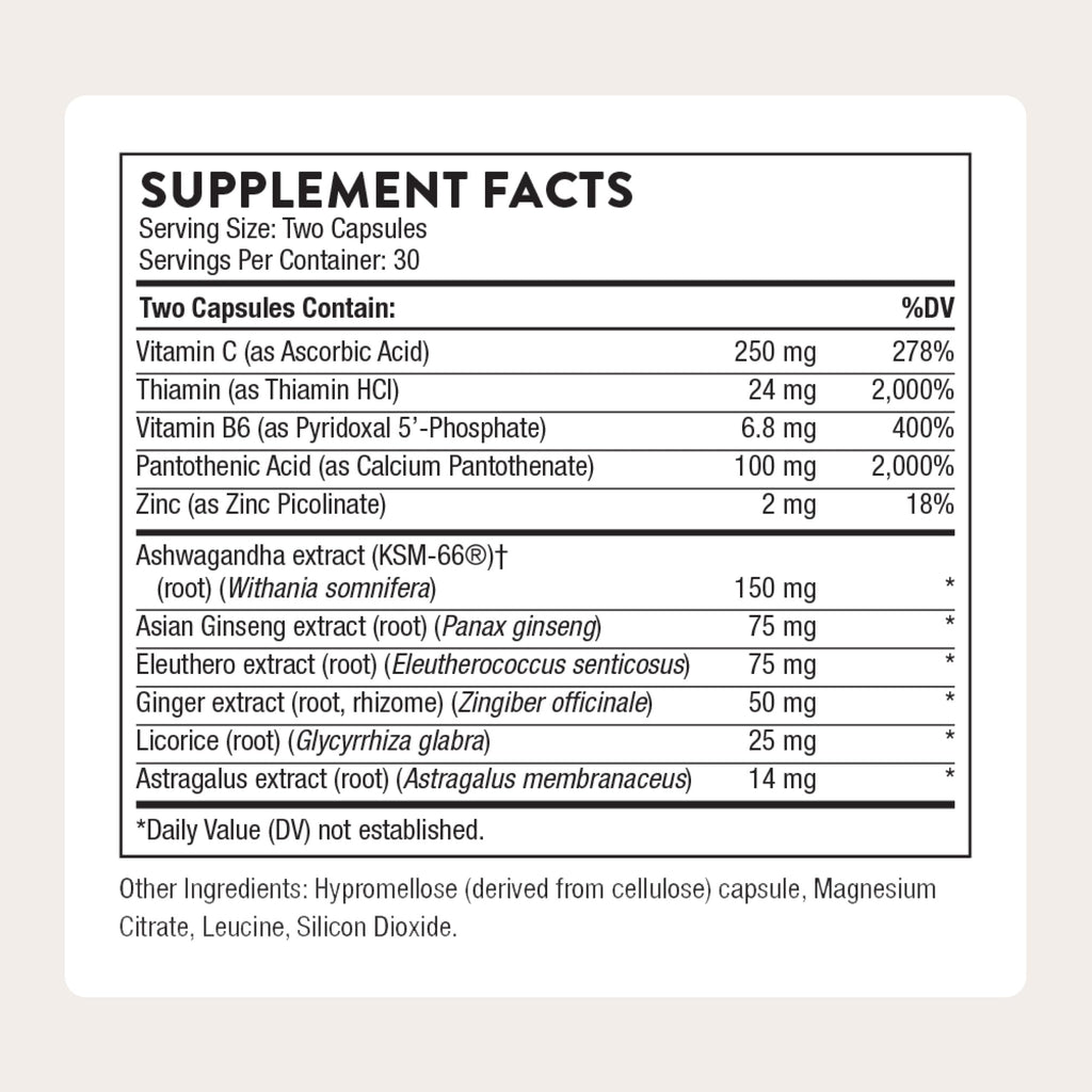 THORNE Adrenal Support with B Vitamins, Vitamin C

