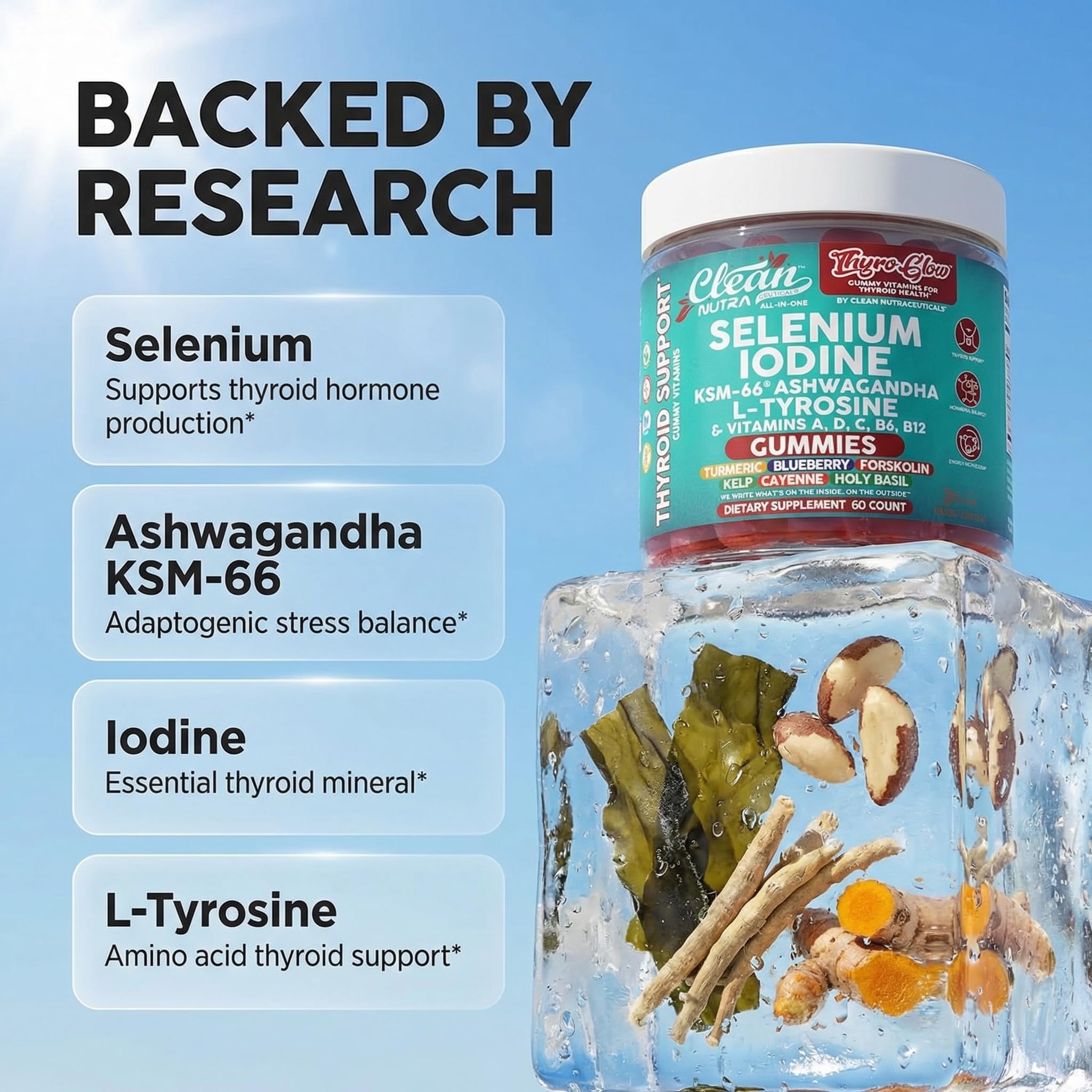 Clean Nutra ThyroGlow Thyroid Support Gummies

