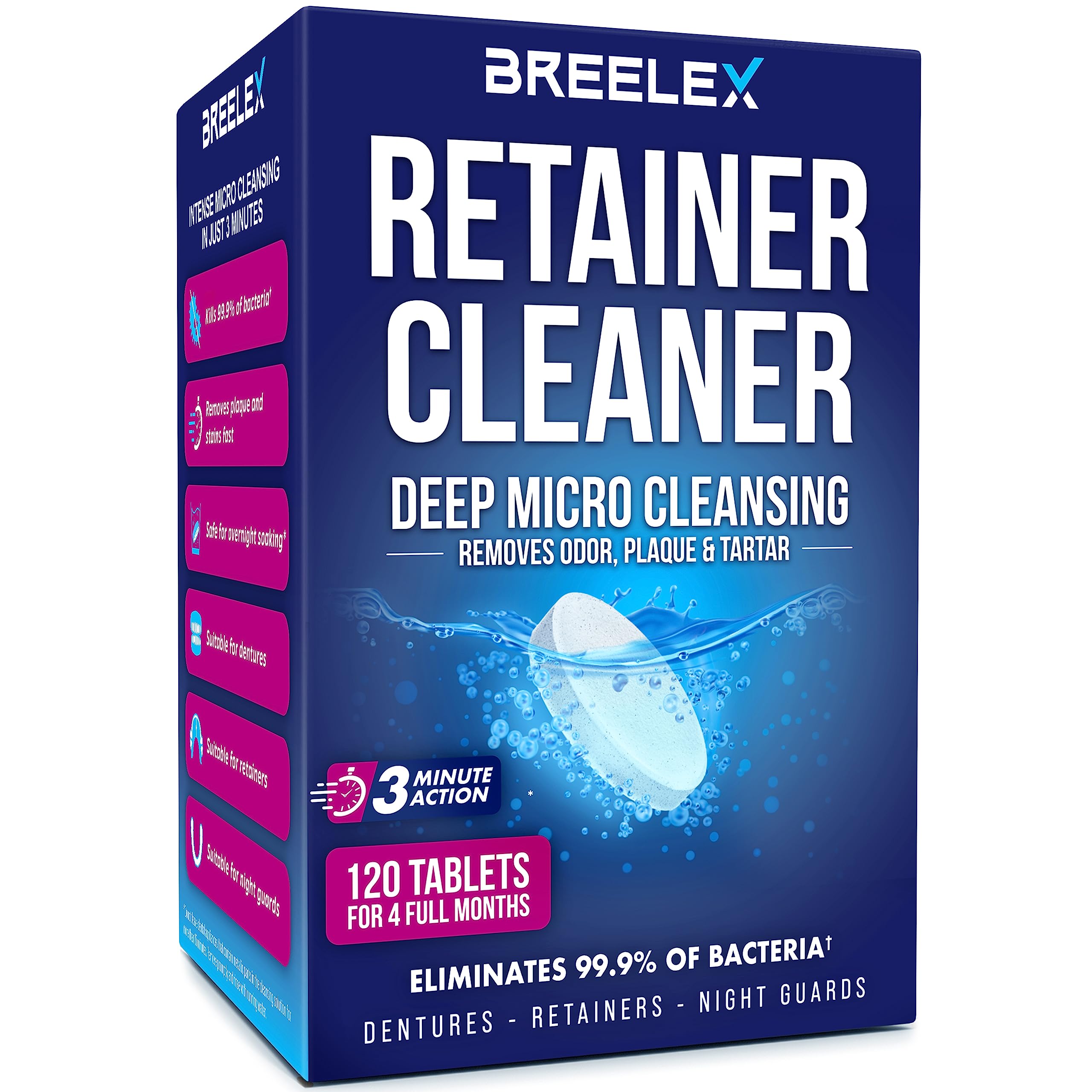 Breelex Retainer Cleaner Tablets for Dentures & Aligners

