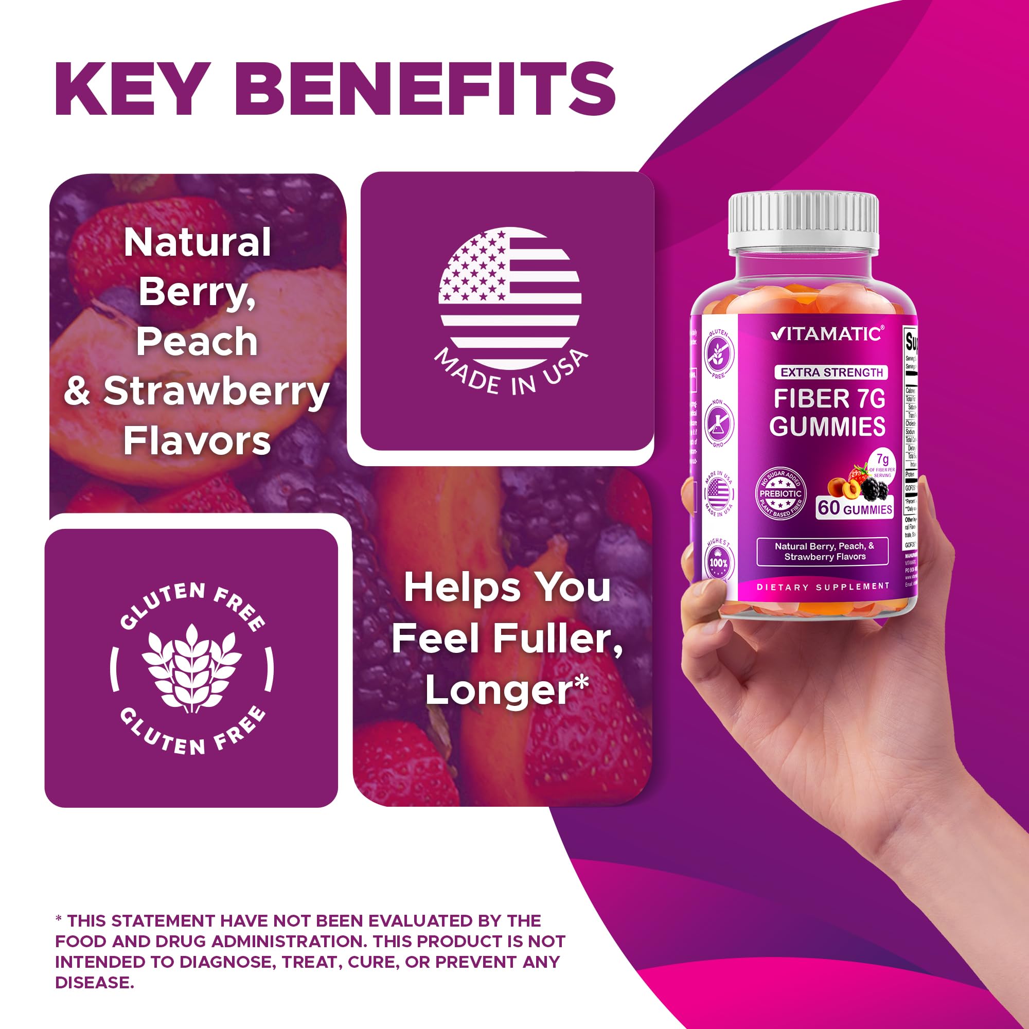 Vitamatic Prebiotic Fiber Gummies - Extra Strength

