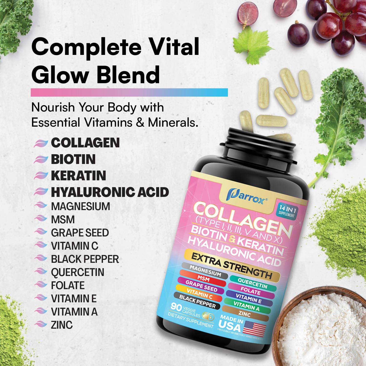 Parrox Collagen Capsules 14-in-1 Beauty Formula

