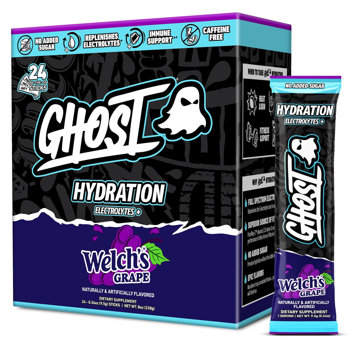 GHOST Hydration Electrolyte Drink Mix - Sugar Free, Caffeine Free