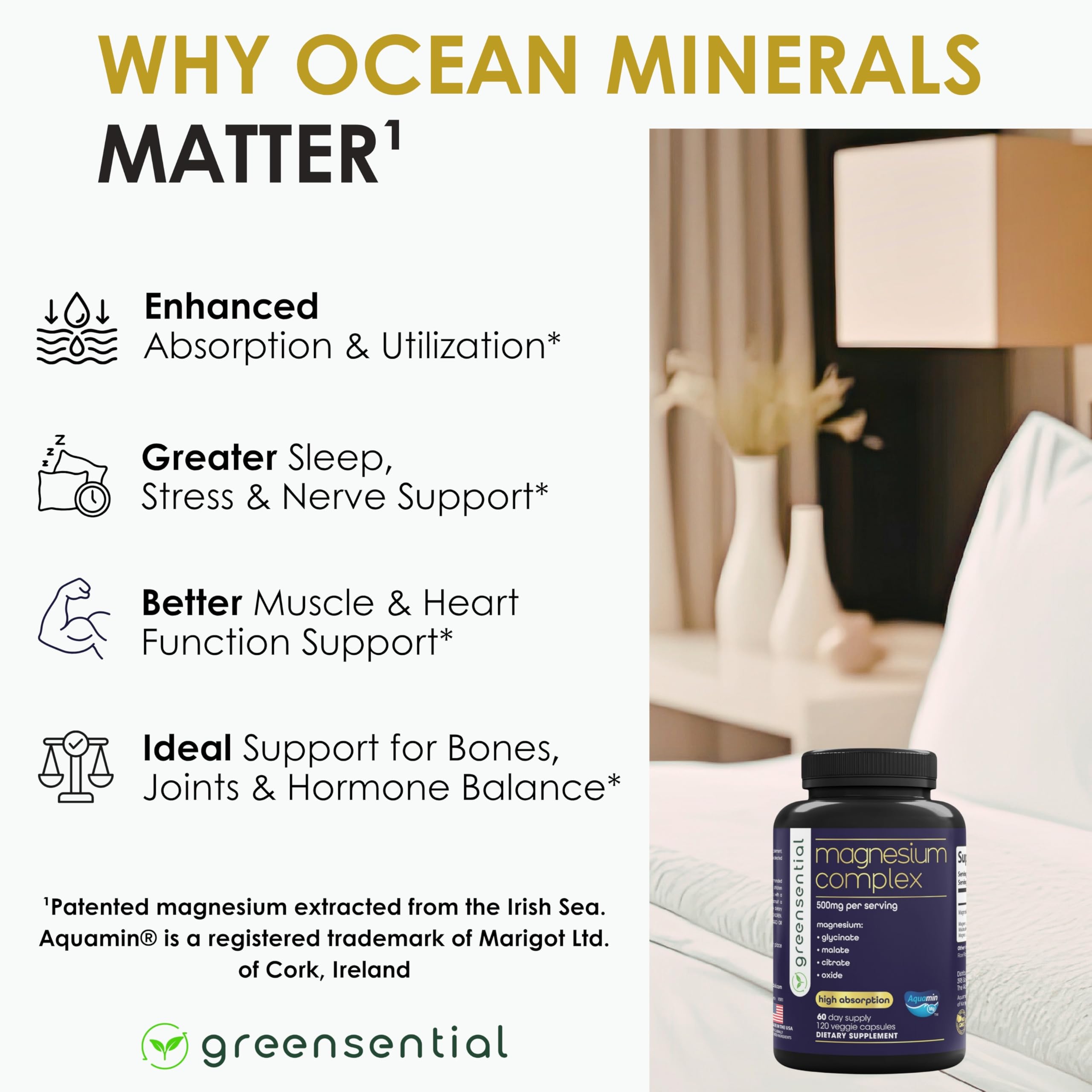 Greensential Magnesium Complex Supplement for Sleep & Heart

