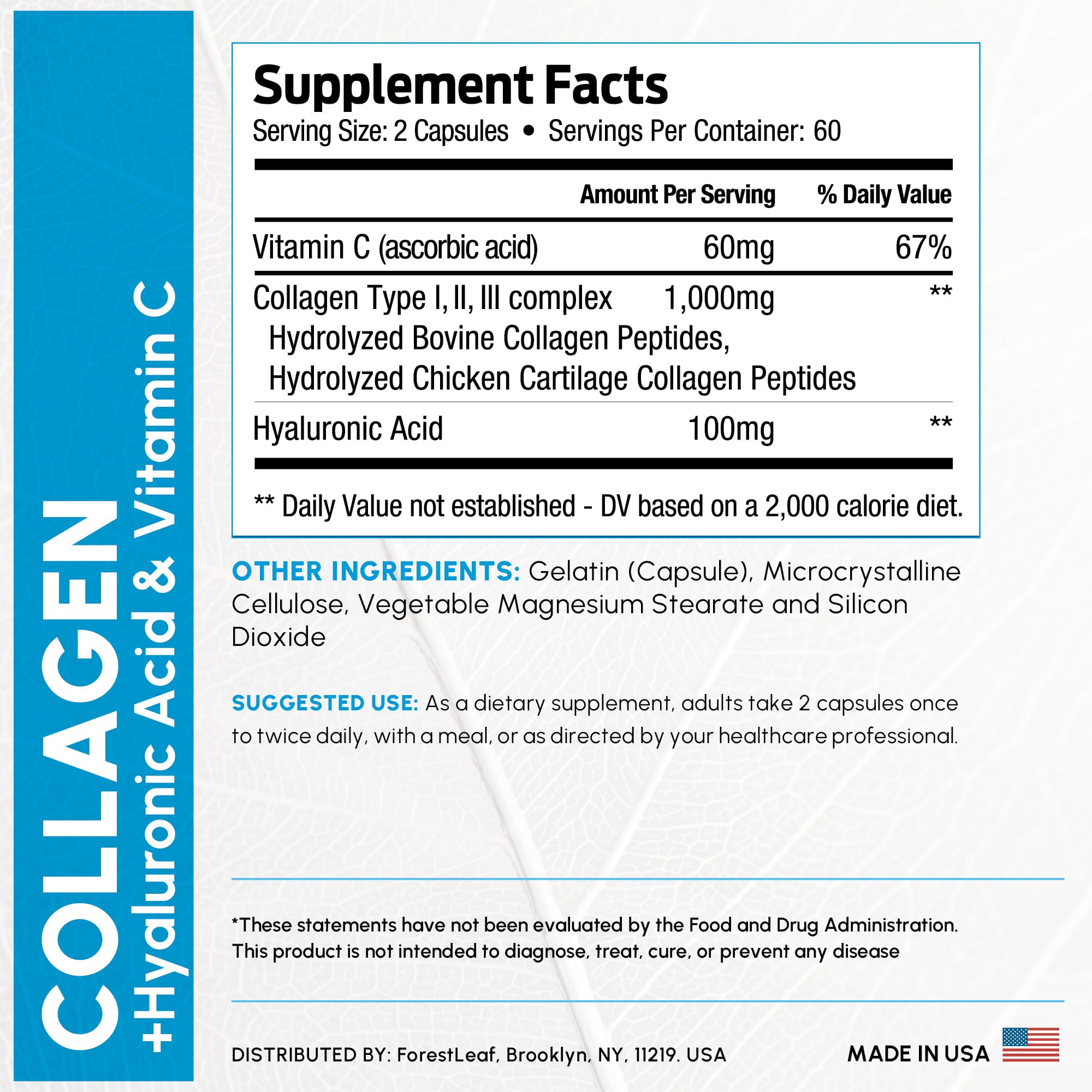 ForestLeaf Multi Collagen Capsules with Hyaluronic Acid

