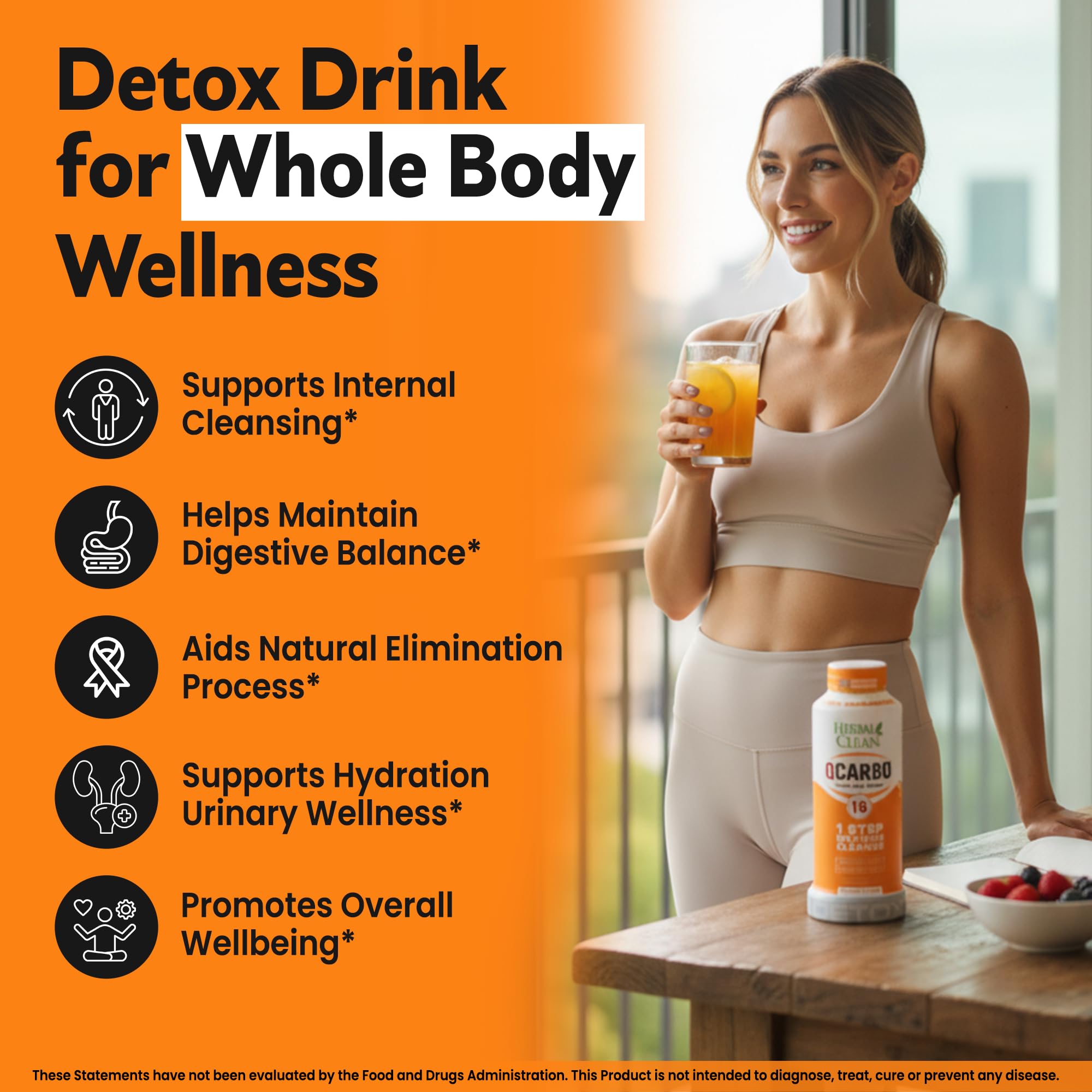 Herbal Clean Qcarbo16 Detox Drink - Full Body Cleanse


