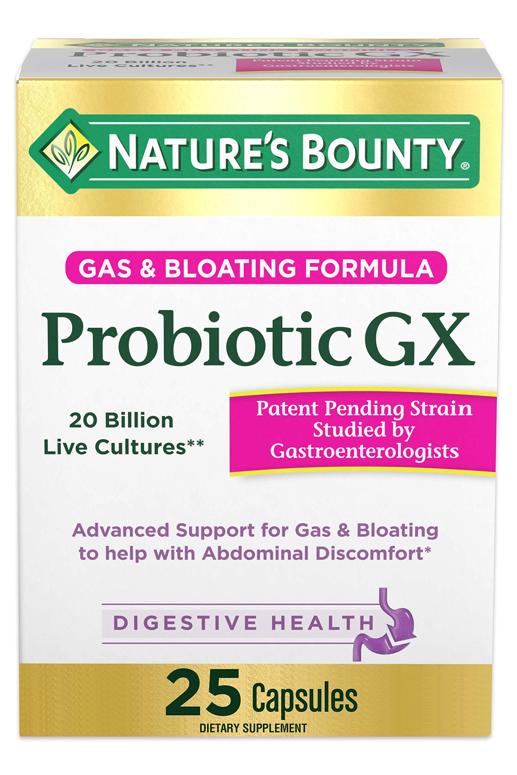 Nature's Bounty Probiotic GX Dietary Supplement for Digestive Health