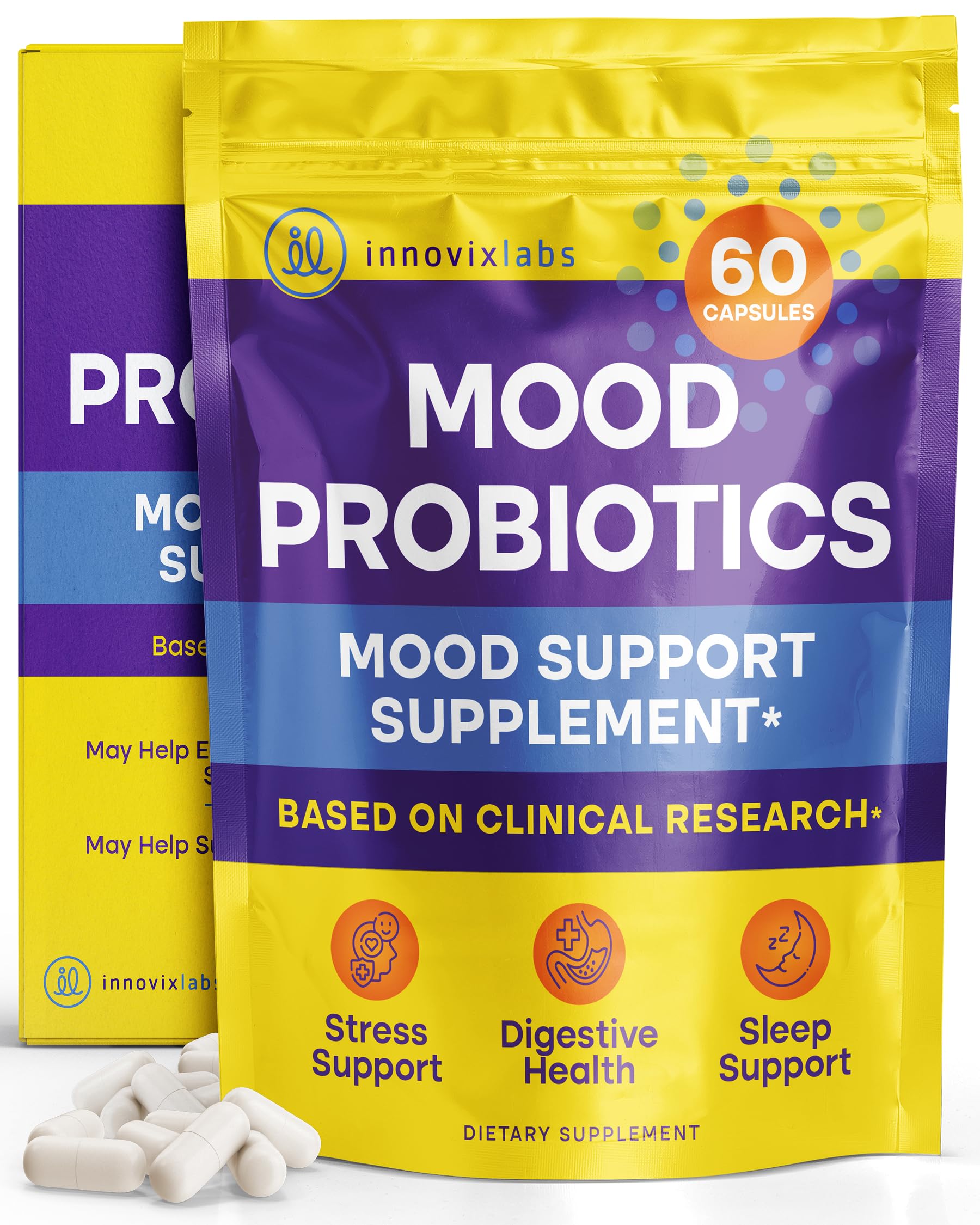 InnovixLabs Mood Probiotic for Digestive & Mood Support

