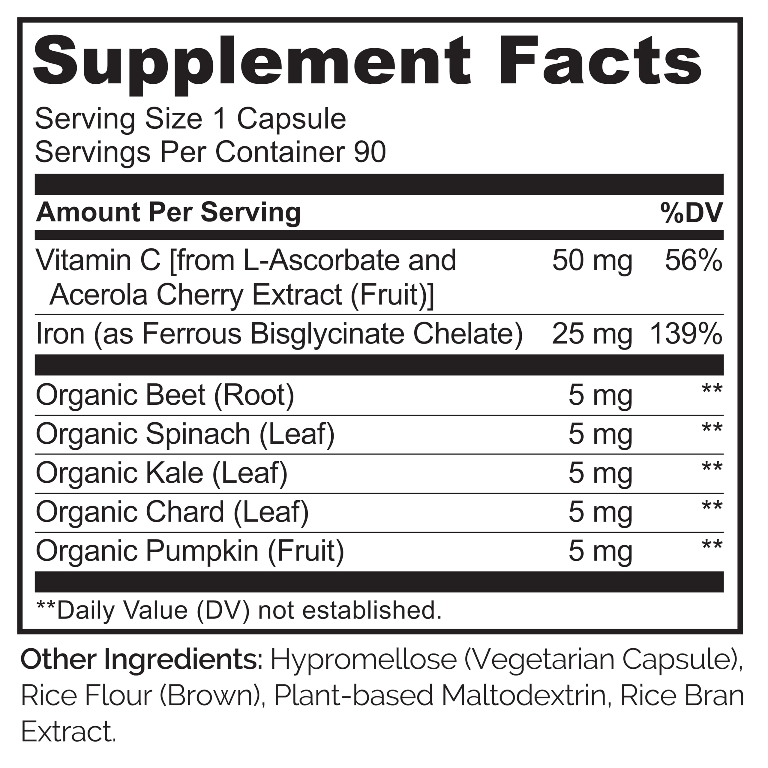 Naturelo Vegan Iron Supplement with Vitamin C

