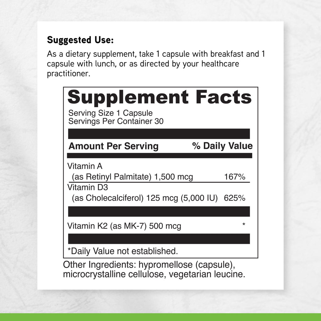 DaVinci ADK Vitamin A, D3 & K2 MK-7 for Bone & Heart Health

