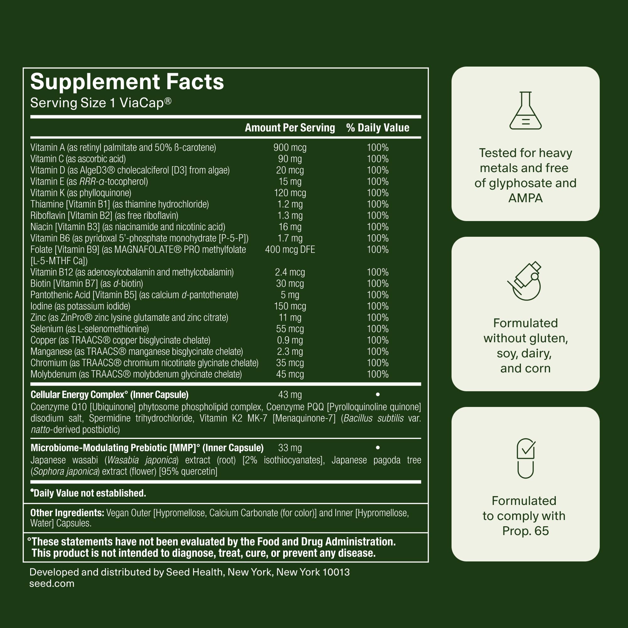 Seed Daily Multivitamin for Immune & Bone Health

