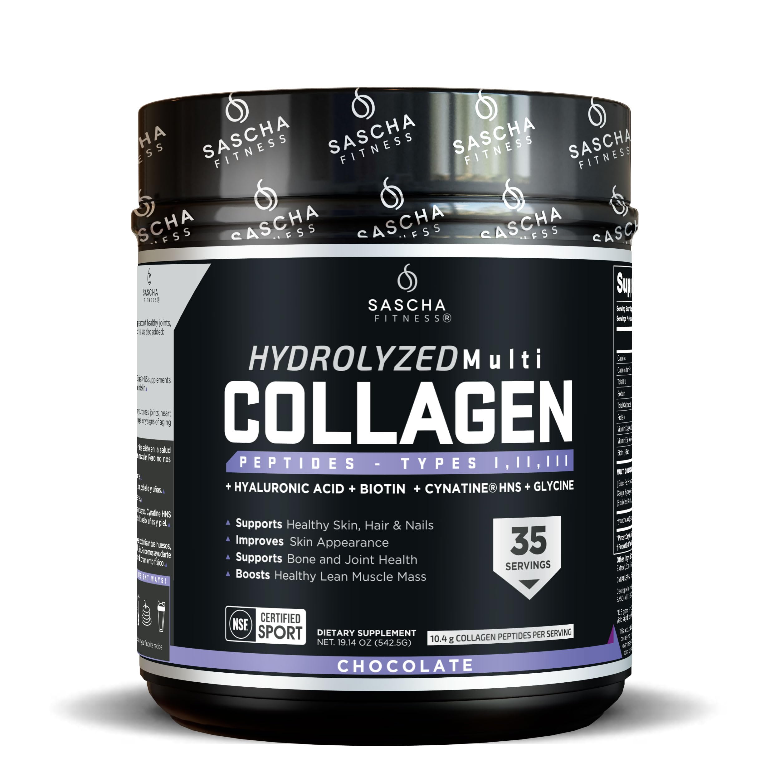 SASCHA FITNESS Collagen Peptides with Hyaluronic Acid

