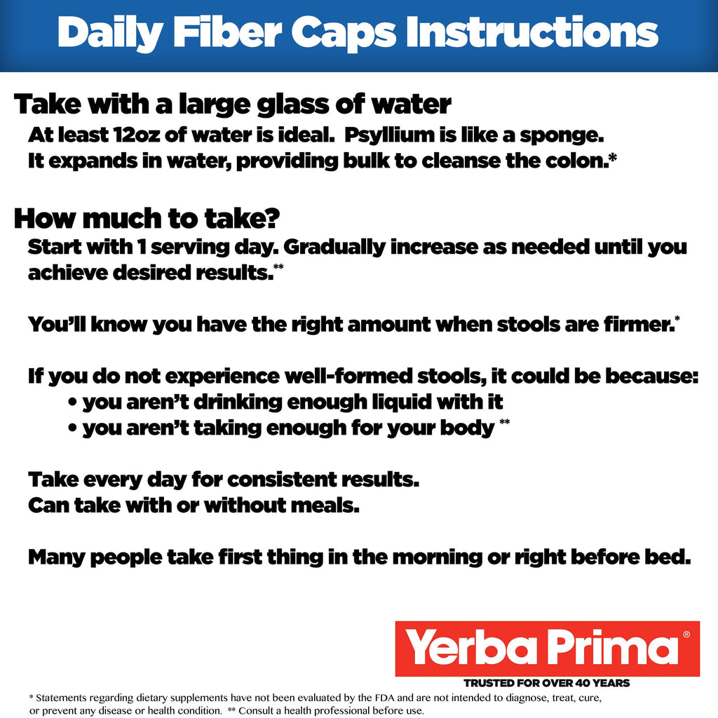 Yerba Prima Daily Fiber Formula | Five Fiber Types

