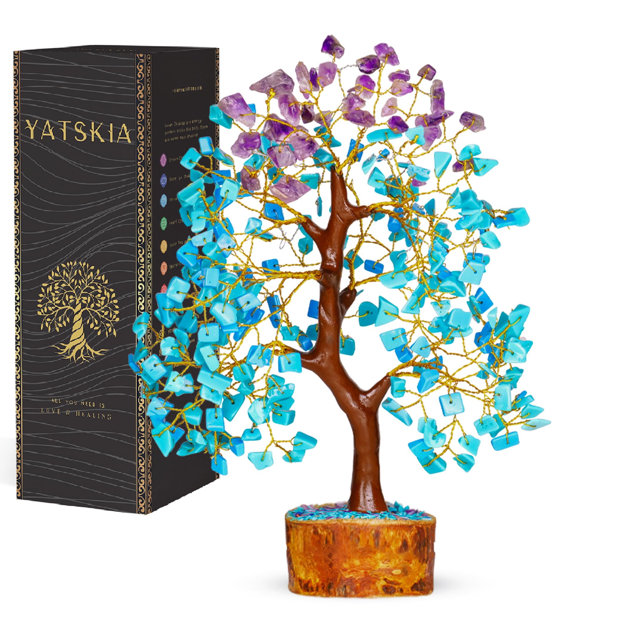 YATSKIA Crystal Tree Sculpture with Natural Crystals