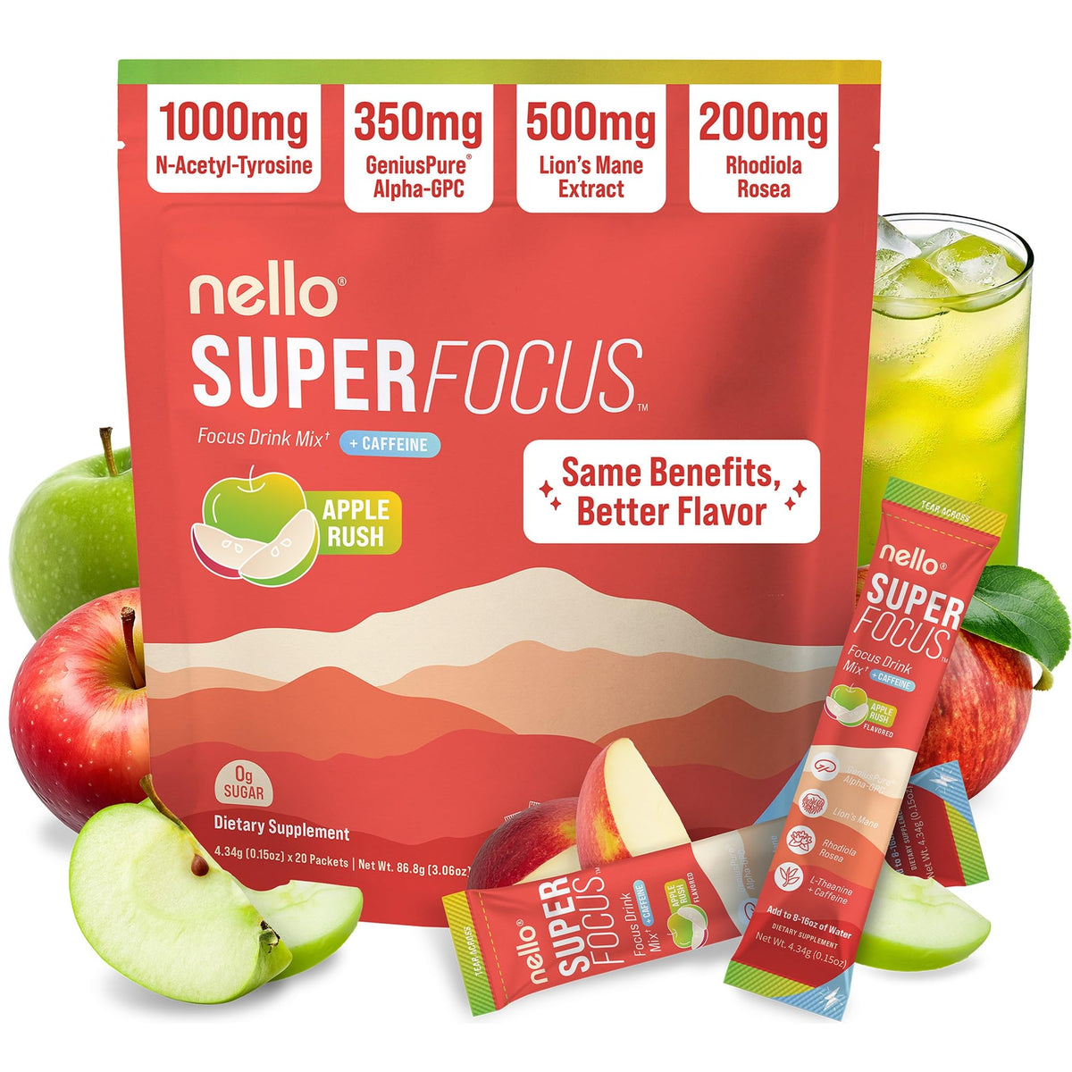 Nello Superfocus Nootropic Drink Mix for Focus and Clarity