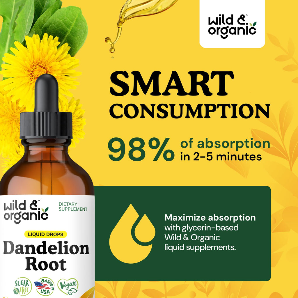 Dandelion Root Extract Drops - Wild & Organic Liver Support

