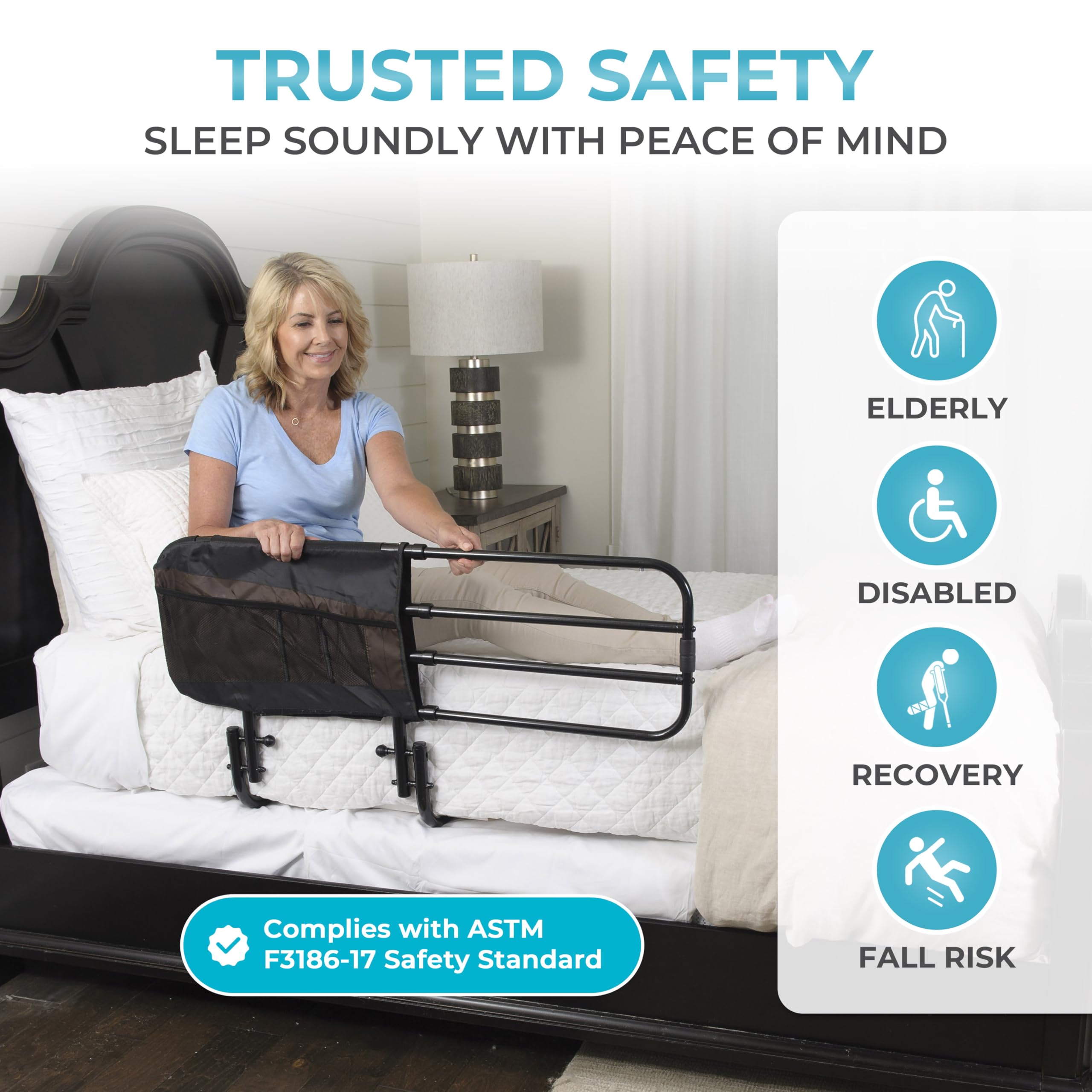 Stander EZ Adjust Bed Rail for Elderly Safety

