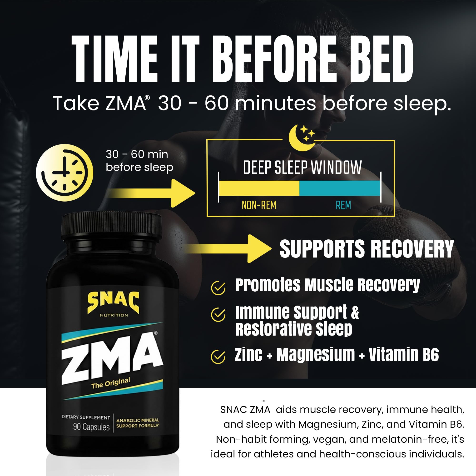 SNAC ZMA Sleep Recovery Supplement


