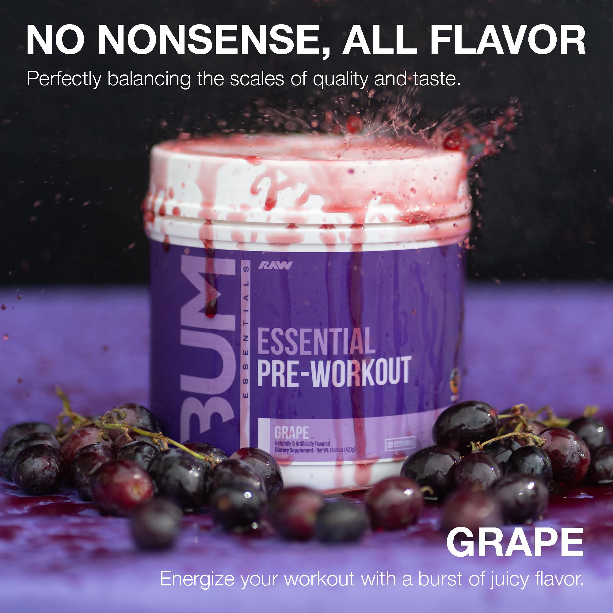 RAW Essential Pre-Workout Powder - Energy & Focus

