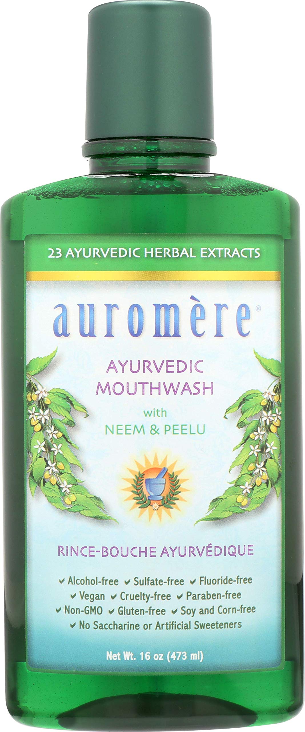 Auromere Ayurvedic Mouthwash for Adults & Kids - Alcohol Free Neem Rinse