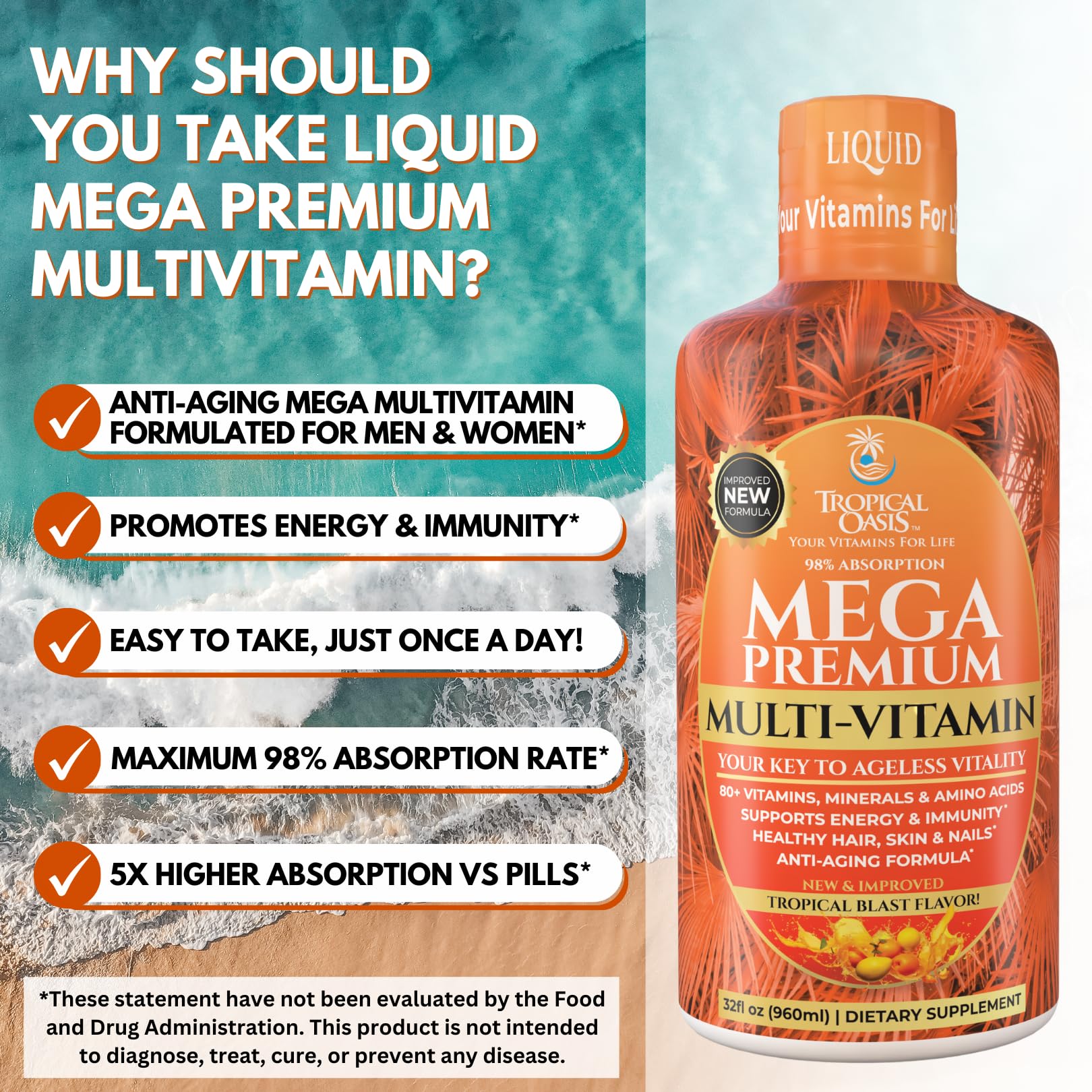 Tropical Oasis Mega Premium Liquid Multivitamin

