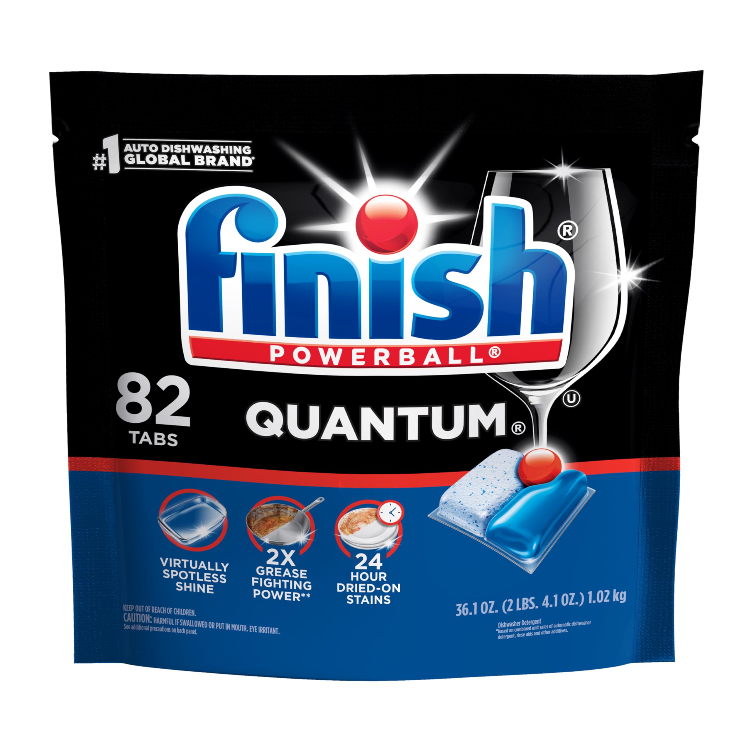 Finish Quantum Dishwasher Pods No Pre-Rinse Detergent

