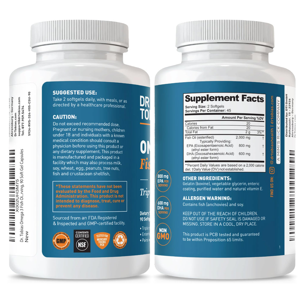 Dr. Tobias Omega-3 Fish Oil Triple Strength EPA DHA

