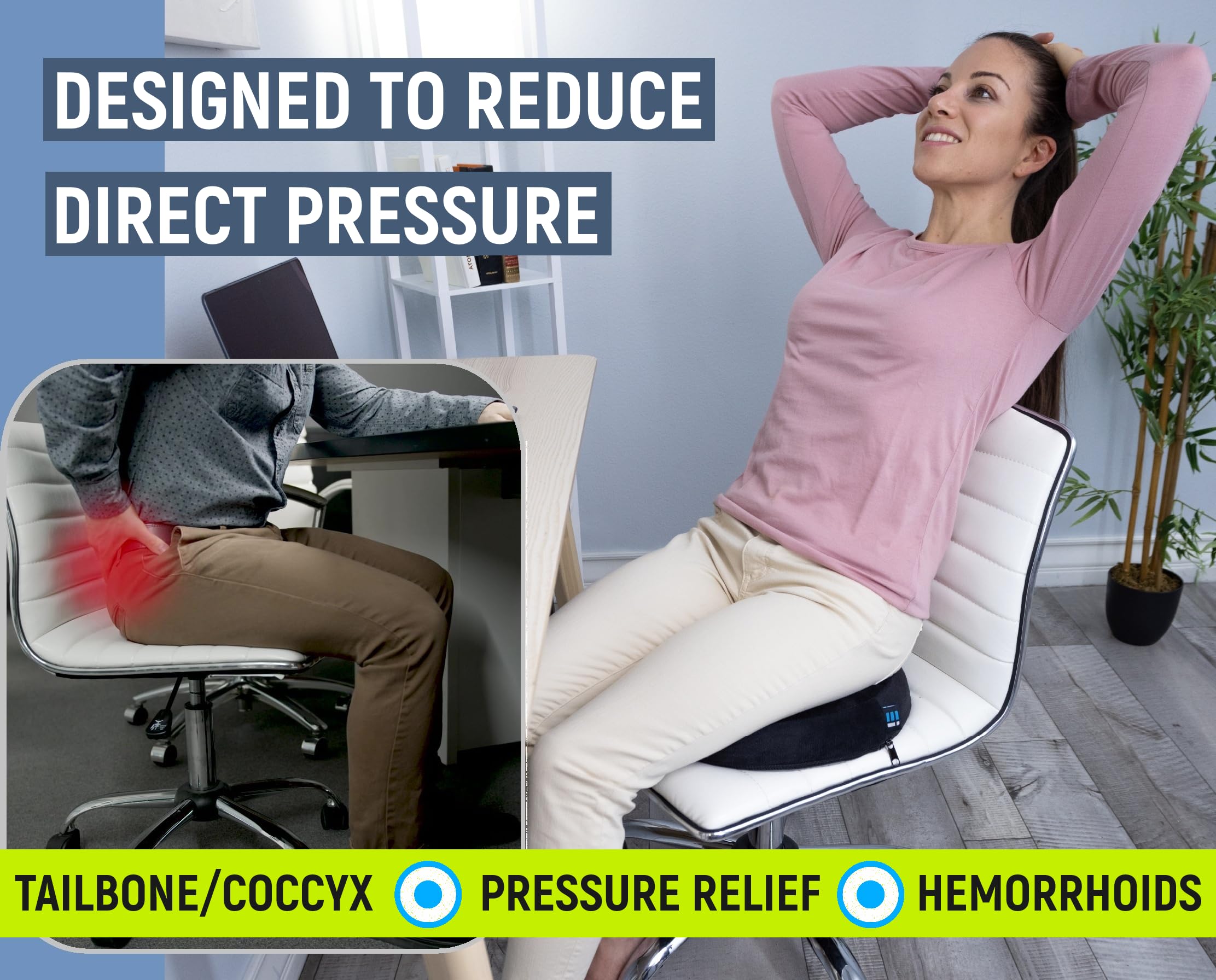Donut Seat Cushion for Tailbone Pain Relief | Coccyx Comfort

