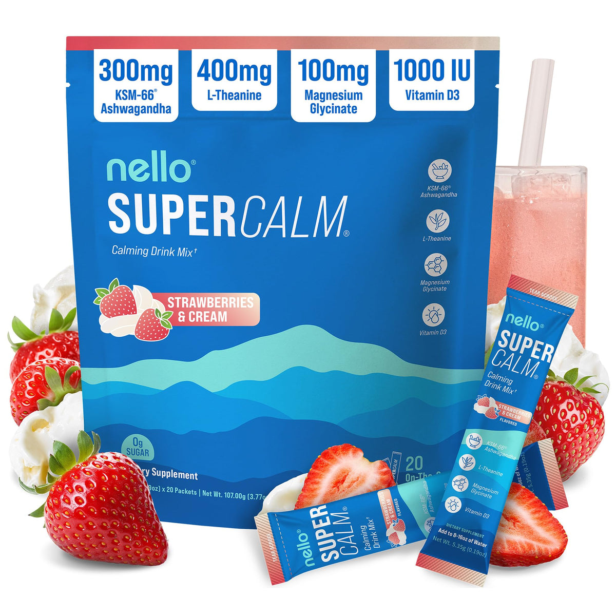 Nello SuperCalm Powdered Drink Mix Adaptogenic Sleep Support