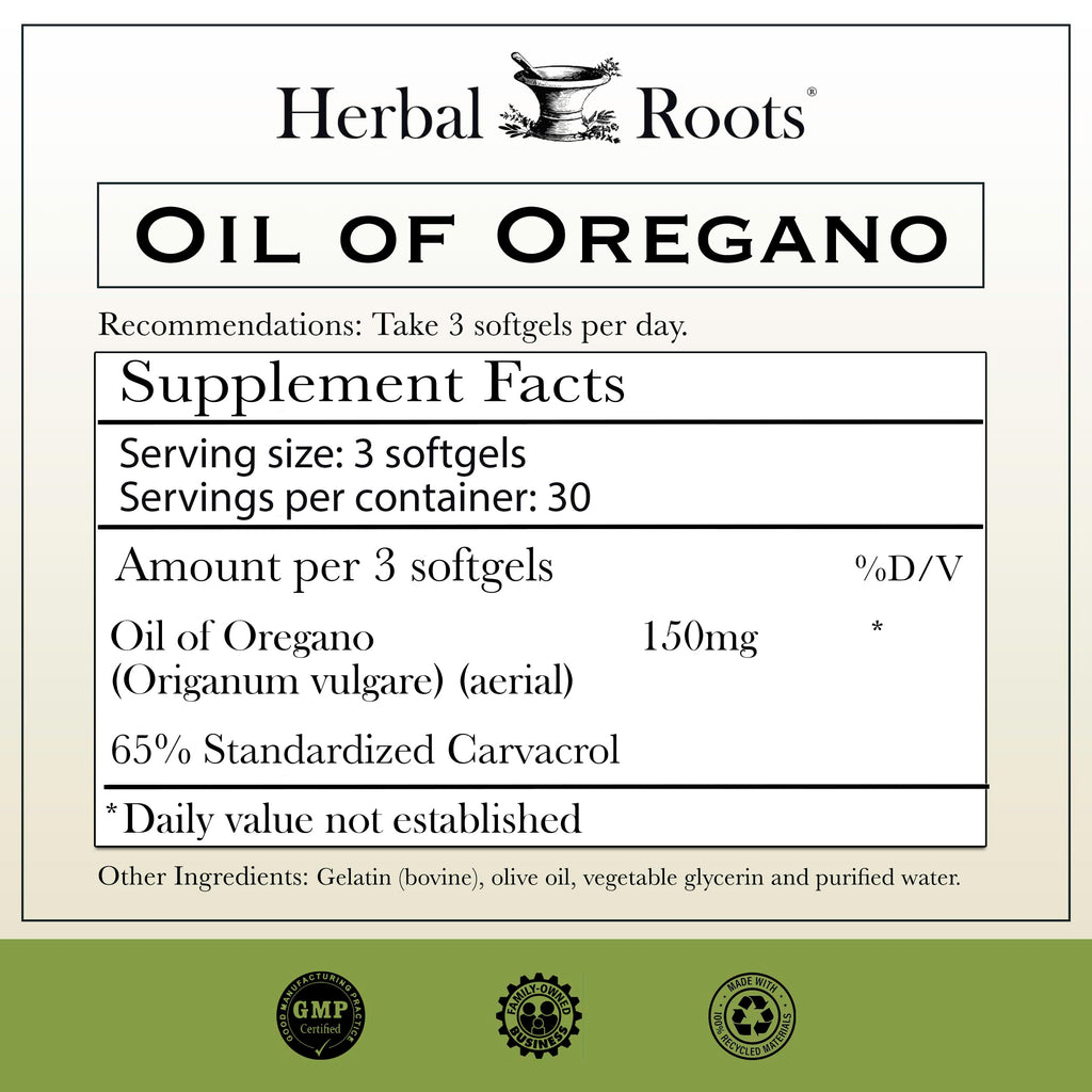 Herbal Roots Oregano Oil Supplement - Immune Support


