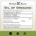 Herbal Roots Oregano Oil Supplement - Immune Support

