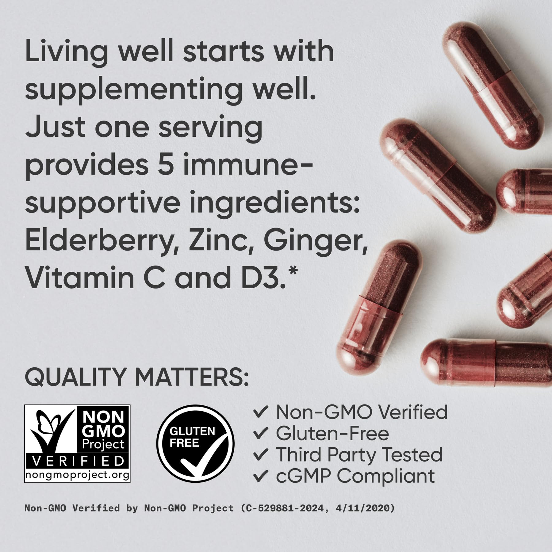 Sports Research Elderberry Immune Support Zinc D3 | Vegan

