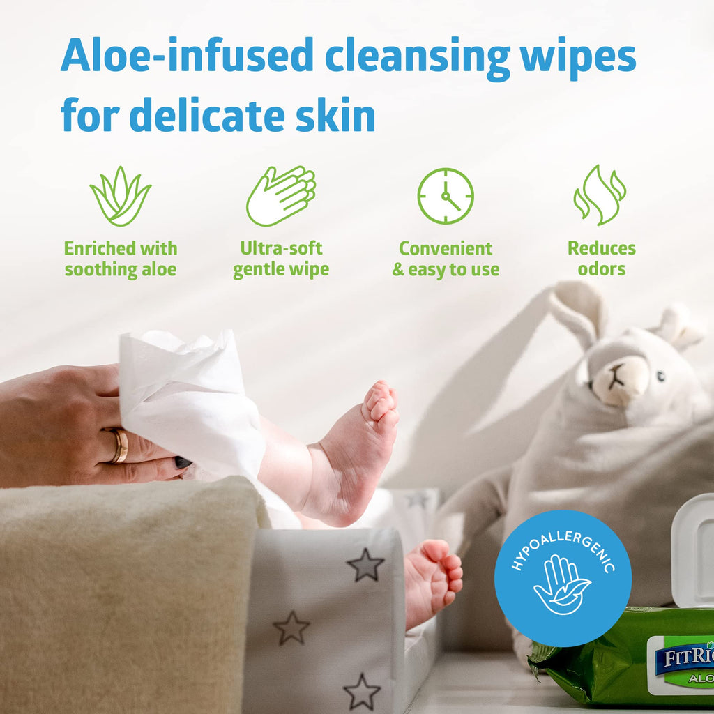 FitRight Aloe Personal Cleansing Wipes for Adults


