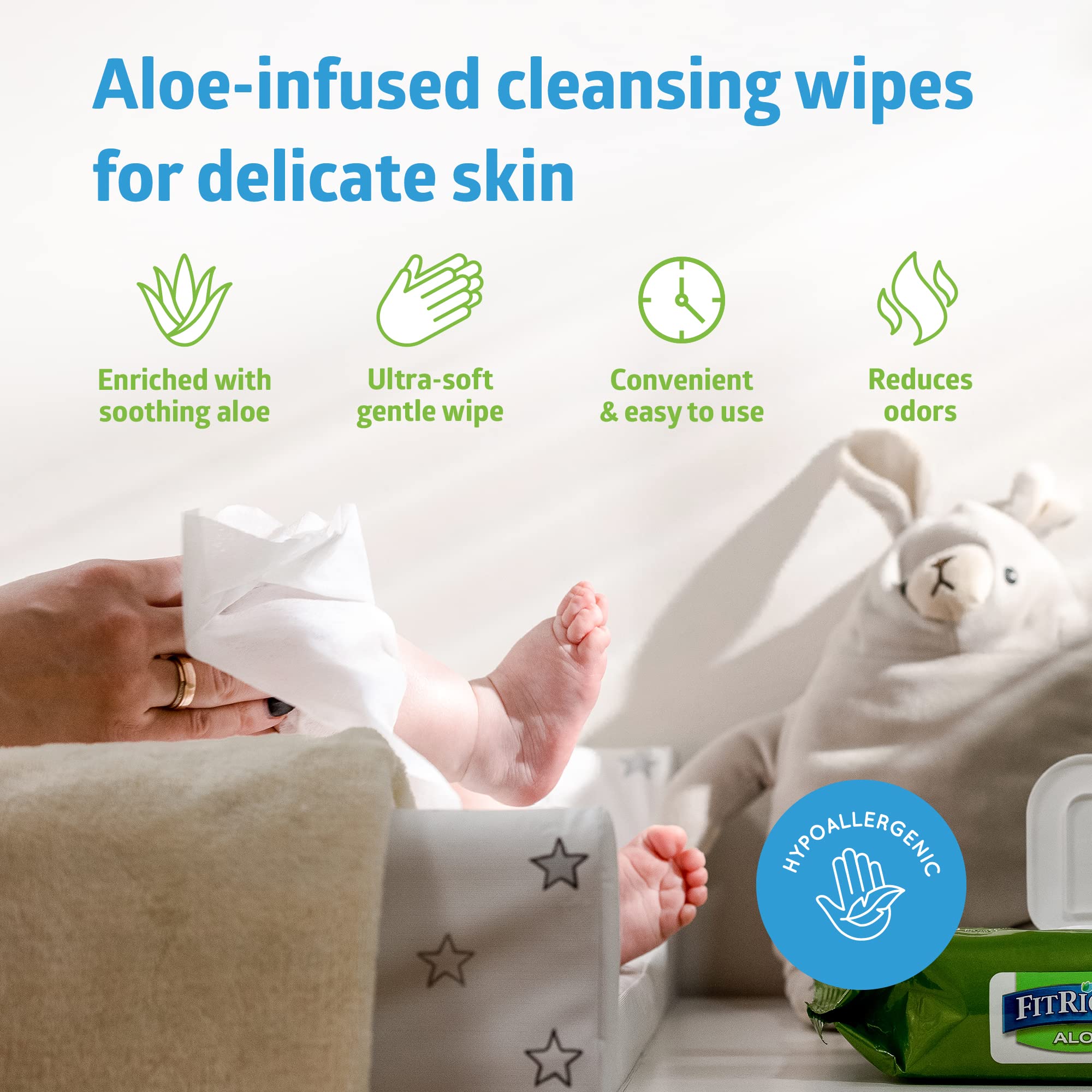 FitRight Aloe Personal Cleansing Wipes for Adults

