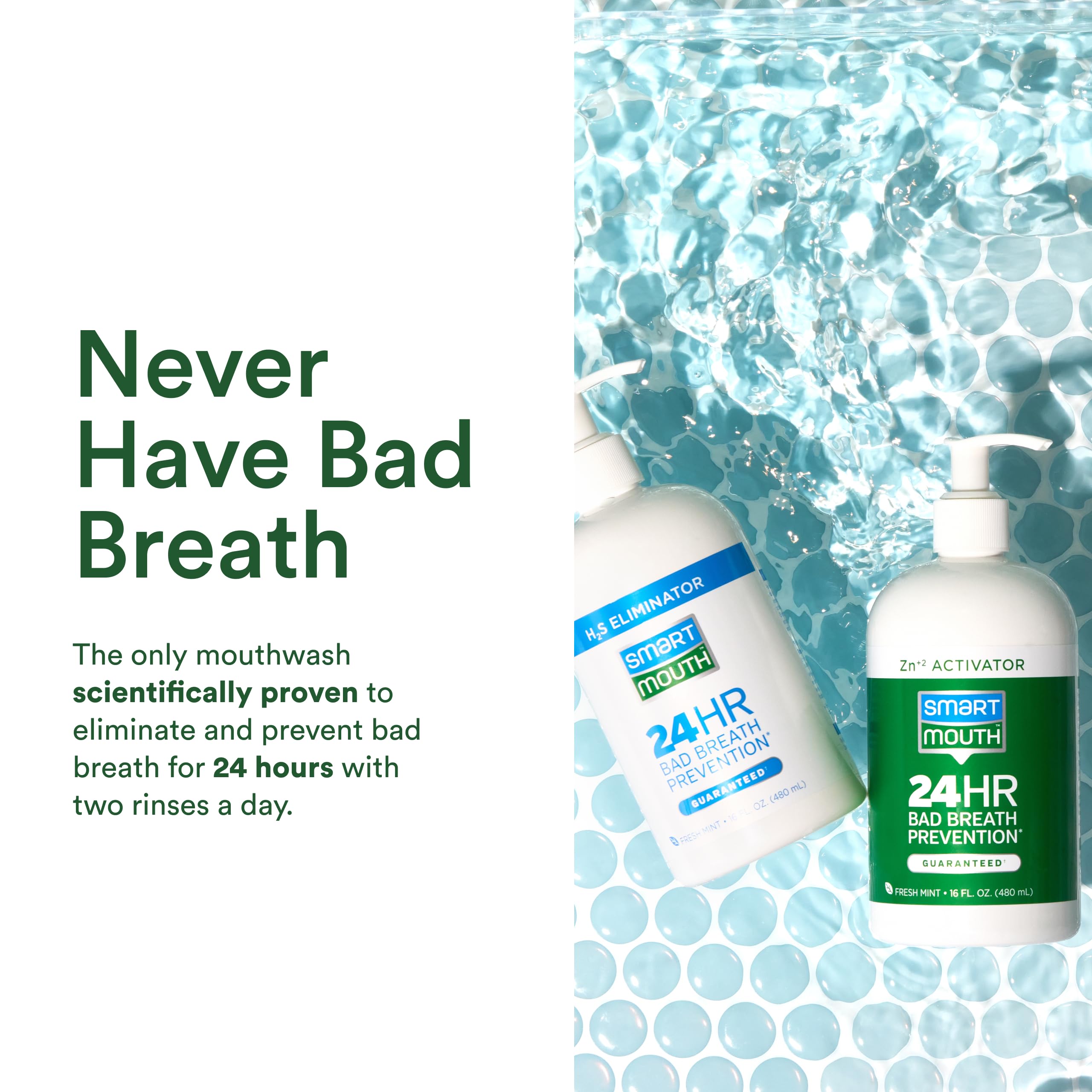 SmartMouth Zinc Activated Mouthwash for Fresh Breath

