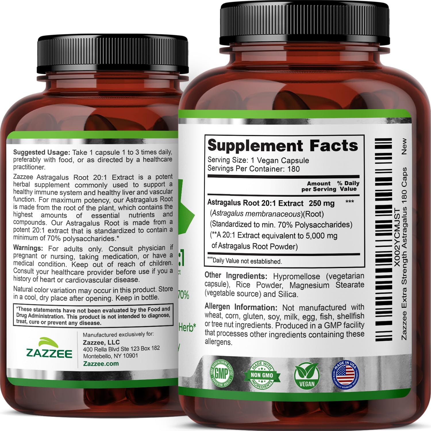 Zazzee Astragalus Root Extract Immune Support

